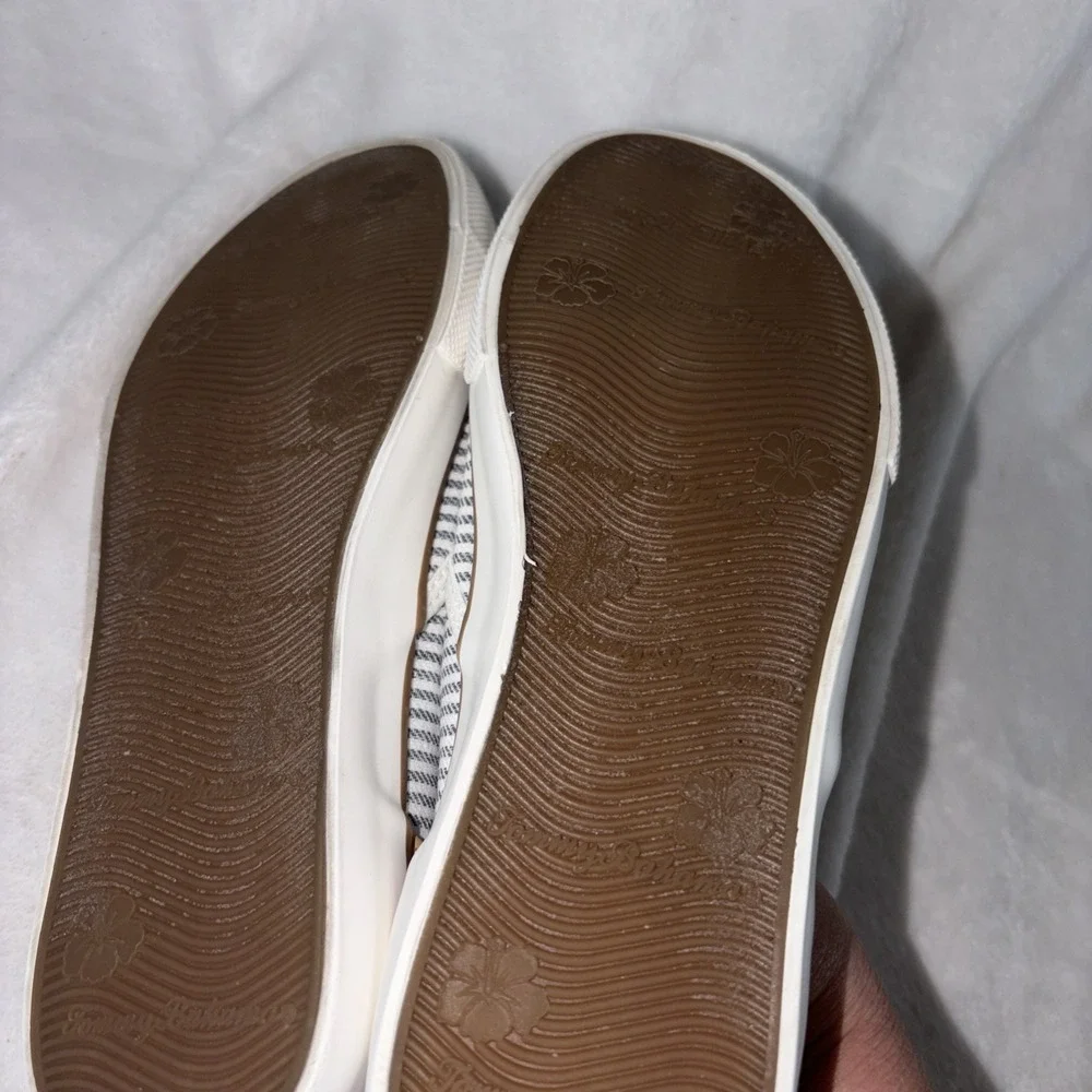 Tommy Bahama Slip-On Sneakers Women's Size 8 Sailor White‎ Stripe Casual Coastal